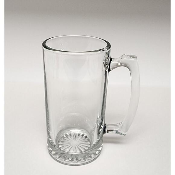 Mega Pint Beer Mug XL Heavy Glass Stein 7" Tankard Barware 25 oz Set Of 2 - Picture 4 of 7